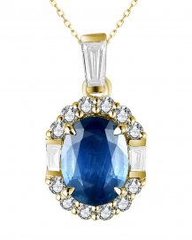 OVAL SAPPHIRE DIAMOND PENDANT (TP3006)