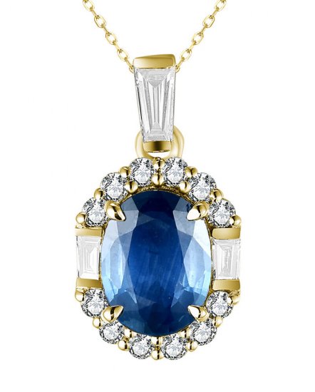 OVAL SAPPHIRE DIAMOND PENDANT (TP3006)