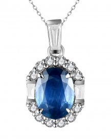OVAL SAPPHIRE DIAMOND PENDANT (TP3006)