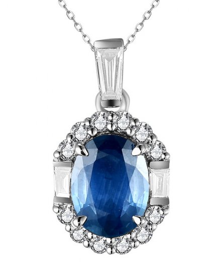 OVAL SAPPHIRE DIAMOND PENDANT (TP3006)