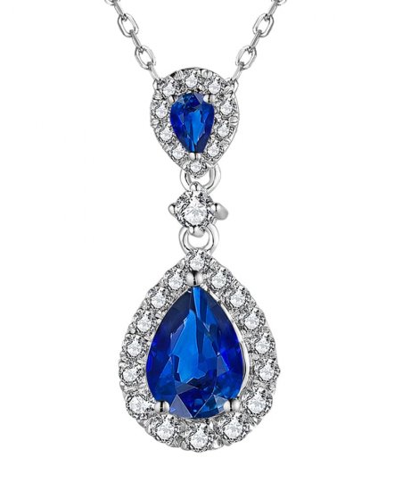 PEAR SAPPHIRE DIAMOND PENDANT (TP3015)