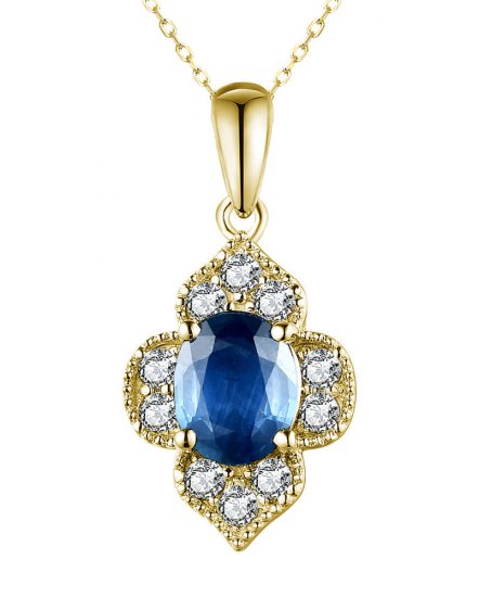 OVAL SAPPHIRE DIAMOND PENDANT (TP3019)
