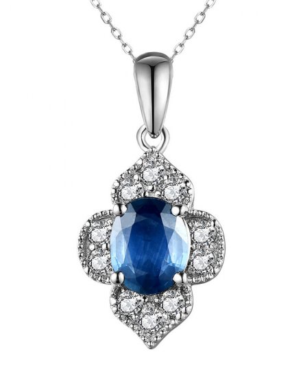 OVAL SAPPHIRE DIAMOND PENDANT (TP3019)