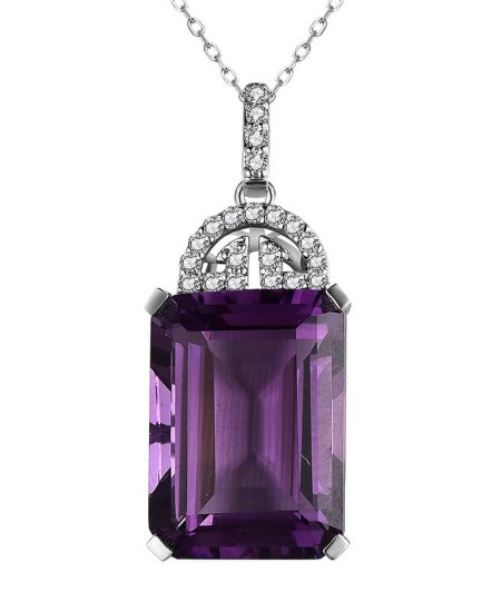AMETHYST DIAMOND PENDANT (TP3021)