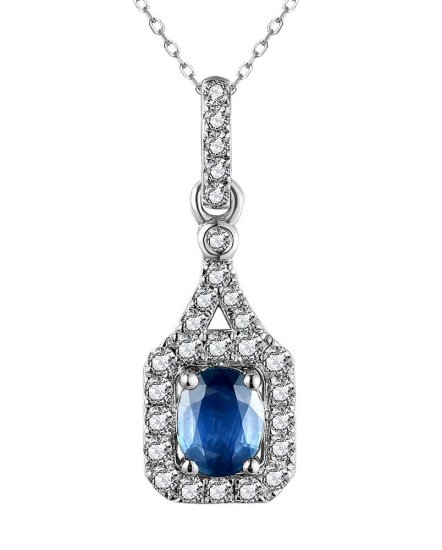 OVAL SAPPHIRE DIAMOND PENDANT (TP3024)
