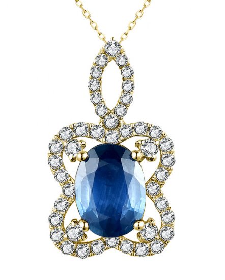 OVAL SAPPHIRE DIAMOND PENDANT (TP3025)