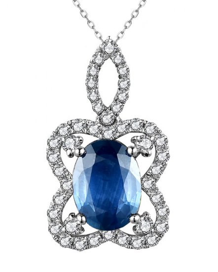 OVAL SAPPHIRE DIAMOND PENDANT (TP3025)