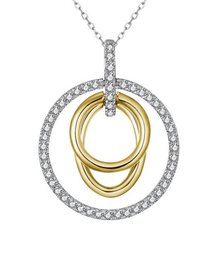 INTER LINKED STYLE ROUND DIAMOND PENDANT (TP3037)