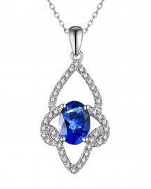 OVAL SAPPHIRE DIAMOND PENDANT (TP3041)