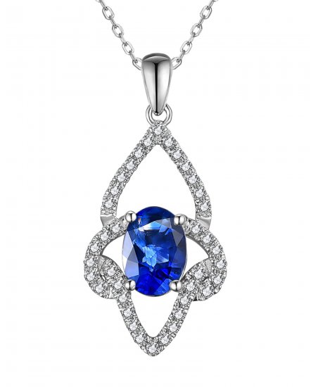 OVAL SAPPHIRE DIAMOND PENDANT (TP3041)