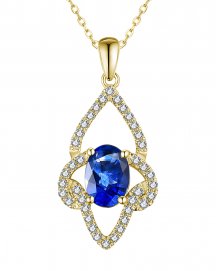 OVAL SAPPHIRE DIAMOND PENDANT (TP3041)