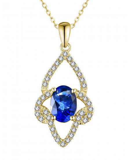 OVAL SAPPHIRE DIAMOND PENDANT (TP3041)