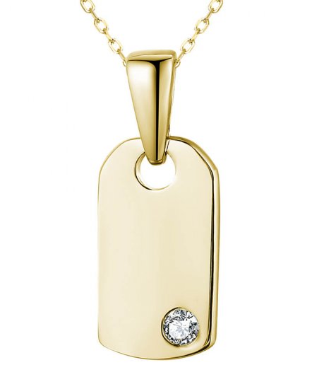 DOG TAG STYLE SOLITAIRE DIAMOND PENDANT (TP3084)