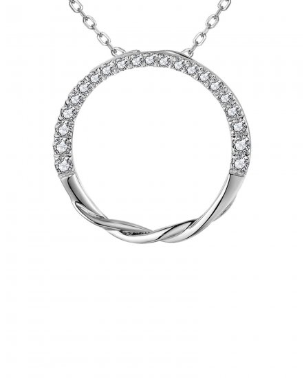 CRISS CROSS STYLE ROUND DIAMOND PENDANT (TP3095)