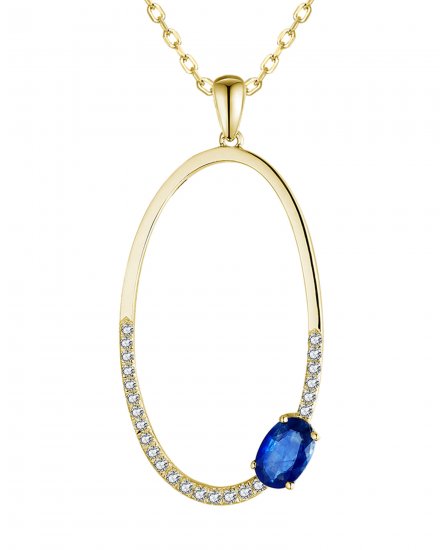 OVAL SAPPHIRE DIAMOND PENDANT (TP3099)