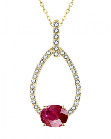 OVAL RUBY DIAMOND PENDANT (TP3104)