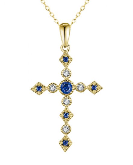 CROSS SAPPHIRE DIAMOND PENDANT (TP3147)