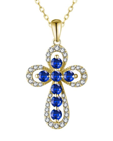 CROSS SAPPHIRE DIAMOND PENDANT (TP3153)