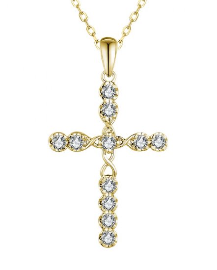 CRISS CROSS STYLE CROSS DIAMOND PENDANT (TP3178)