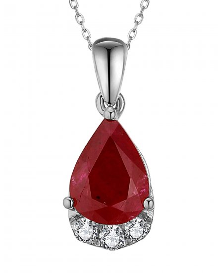 PEAR RUBY DIAMOND PENDANT (TP3234)