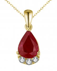 PEAR RUBY DIAMOND PENDANT (TP3234)