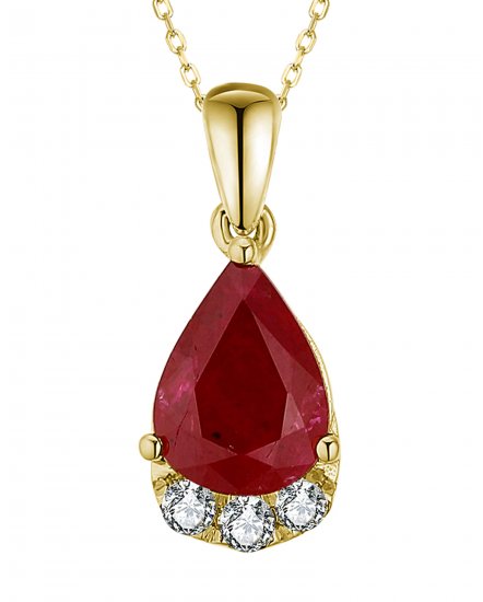 PEAR RUBY DIAMOND PENDANT (TP3234)