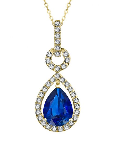 PEAR SAPPHIRE DIAMOND PENDANT (TP3237)