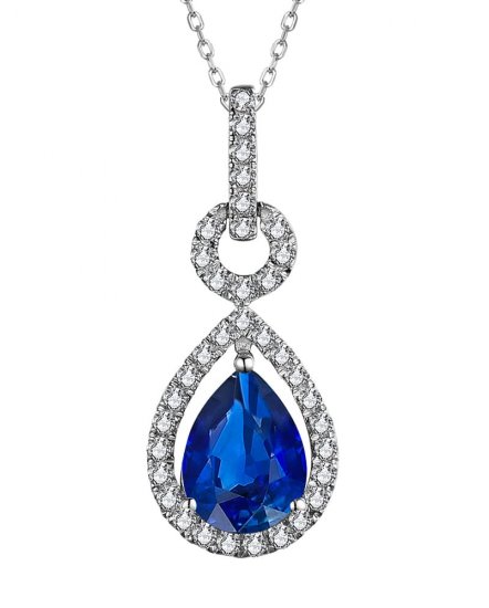 PEAR SAPPHIRE DIAMOND PENDANT (TP3237)