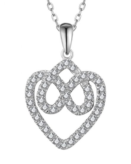 INTER LINKED HEART SHAPE DIAMOND PENDANT (TP3252)