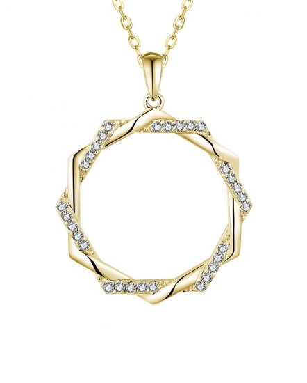 CRISS CROSS STYLE HEXAGON DIAMOND PENDANT (TP3254)