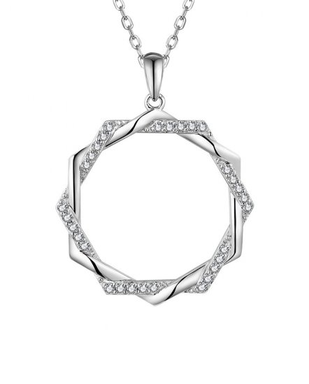 CRISS CROSS STYLE HEXAGON DIAMOND PENDANT (TP3254)