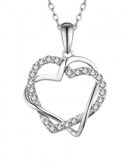INTER LINKED HEART SHAPE DIAMOND PENDANT (TP3258)