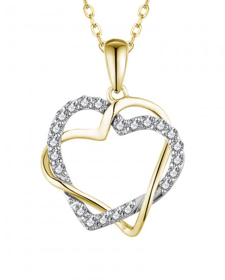 INTER LINKED HEART SHAPE DIAMOND PENDANT (TP3258)