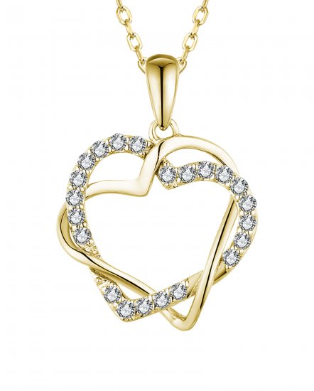 INTER LINKED HEART SHAPE DIAMOND PENDANT (TP3258)