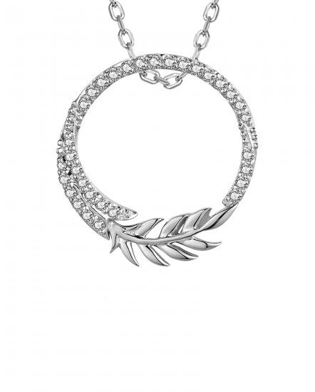 LEAF STYLE ROUND DIAMOND PENDANT (TP3260)