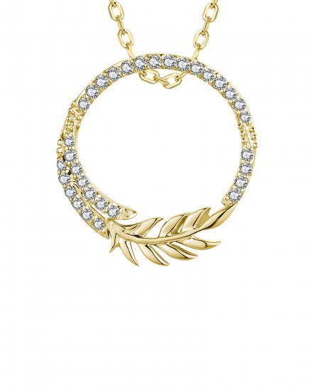 LEAF STYLE ROUND DIAMOND PENDANT (TP3260)