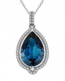 PEAR SHAPE LONDON BLUE TOPAZ DIAMOND PENDANT (TP3293)
