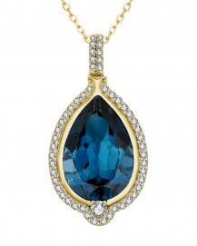 PEAR SHAPE LONDON BLUE TOPAZ DIAMOND PENDANT (TP3293)