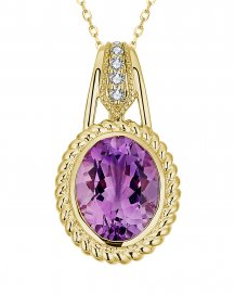 OVAL AMETHYST DIAMOND PENDANT (TP3297)