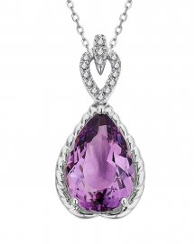 PEAR AMETHYST DIAMOND PENDANT (TP3311)