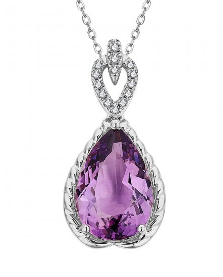 PEAR AMETHYST DIAMOND PENDANT (TP3311)