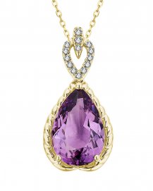 PEAR AMETHYST DIAMOND PENDANT (TP3311)