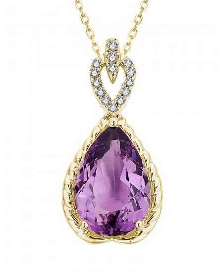 PEAR AMETHYST DIAMOND PENDANT (TP3311)