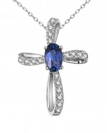 CROSS SAPPHIRE DIAMOND PENDANT (TP3317)