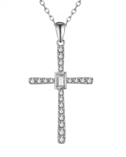CROSS BAGUETTE DIAMOND PENDANT (TP3320)