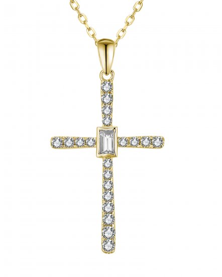CROSS BAGUETTE DIAMOND PENDANT (TP3320)