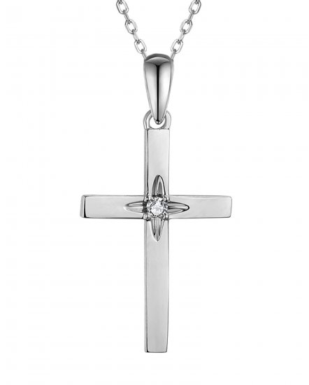 CROSS SOLITAIRE DIAMOND PENDANT (TP3322)