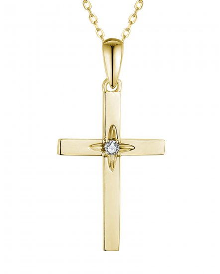 CROSS SOLITAIRE DIAMOND PENDANT (TP3322)