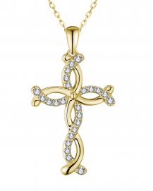 CRISS CROSS STYLE CROSS DIAMOND PENDANT (TP3332)