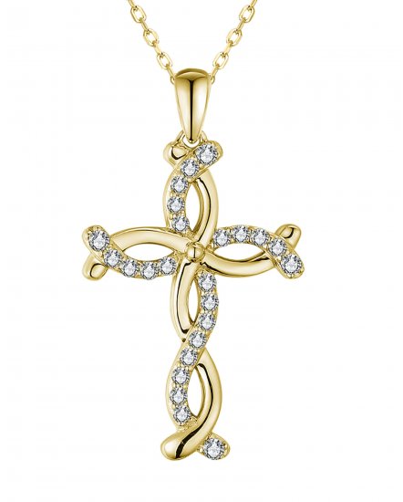 CRISS CROSS STYLE CROSS DIAMOND PENDANT (TP3332)